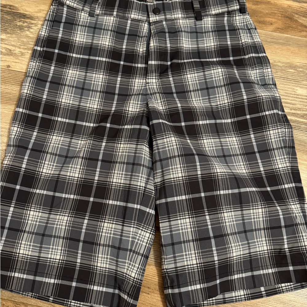 Nike Golf Black and White Plaid Shorts